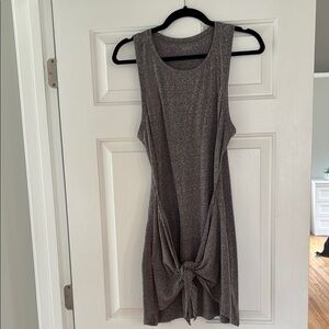 Aerie Gray Sleeveless Tie-Front Dress